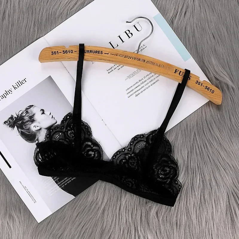 Women's Thin Bra Without Chest Pad Fashion Sexy Lace Lingerie Cutout Back Buckle Tube Top Women's Underwear Summer Clothes 1