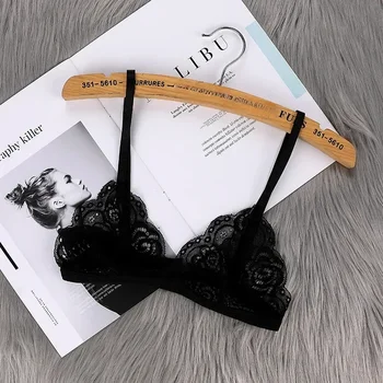 Women's Thin Bra Without Chest Pad Fashion Sexy Lace Lingerie Cutout Back Buckle Tube Top Women's Underwear Summer Clothes 1