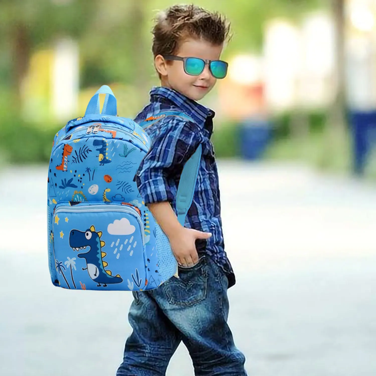 thumbnail image 2 of Cartoon Pre-School Backpack Children Toddler Dinosaur Kindergarten Bag 2 of 12