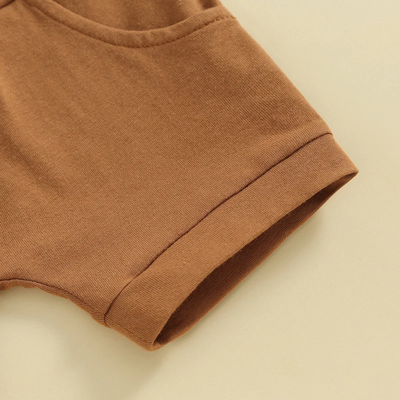 Toddler Baby Boys Summer Clothes Letter Print Short Sleeve T-Shirt with Elastic Waist Solid Color Shorts 2Pcs Outfit