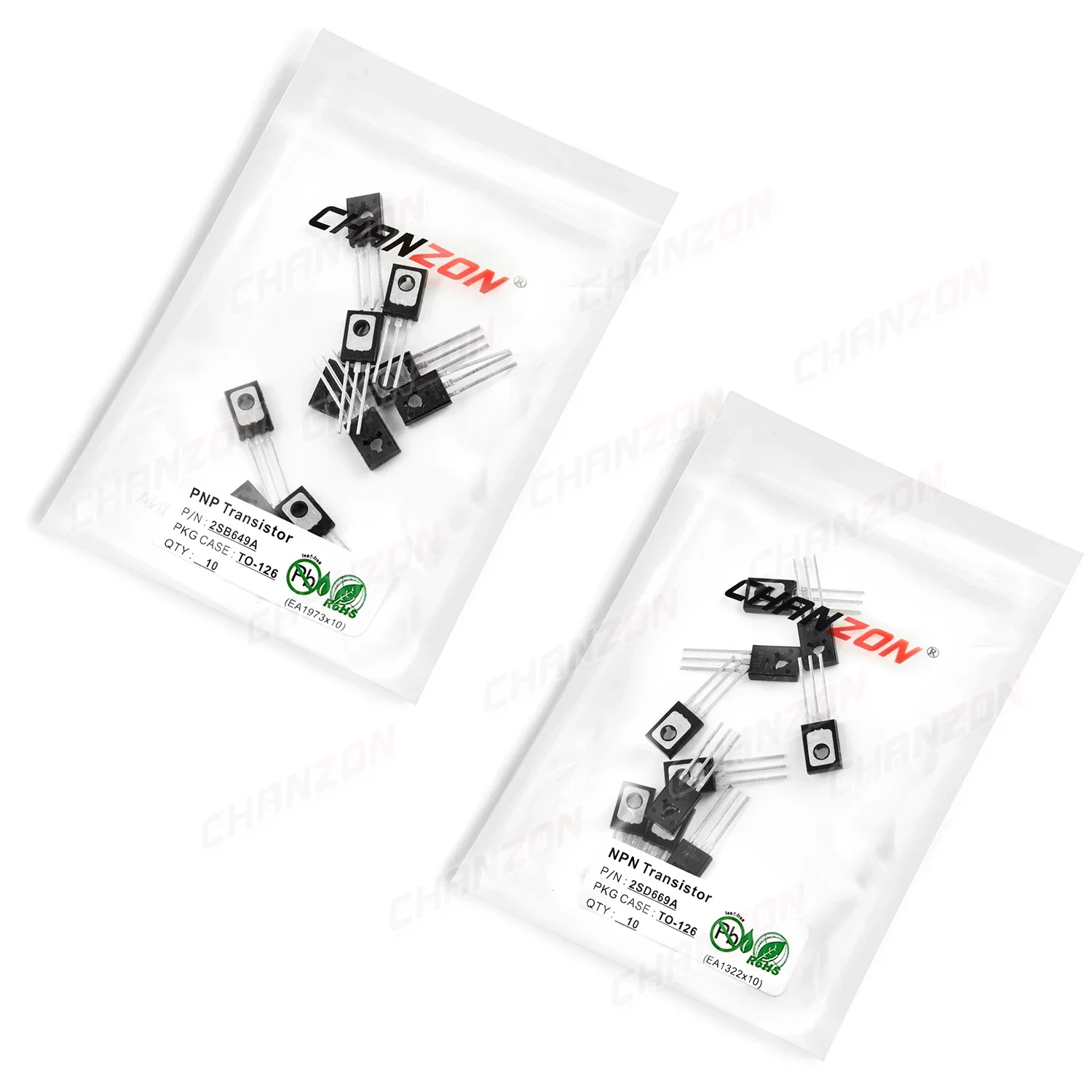 Original 20PCS (10PCS 2SB649A + 10PCS 2SD669A) TO-126 NPN PNP Transistor Kit Bipolar Junction Fets Integrierte Schaltungen BJT – Detail 4