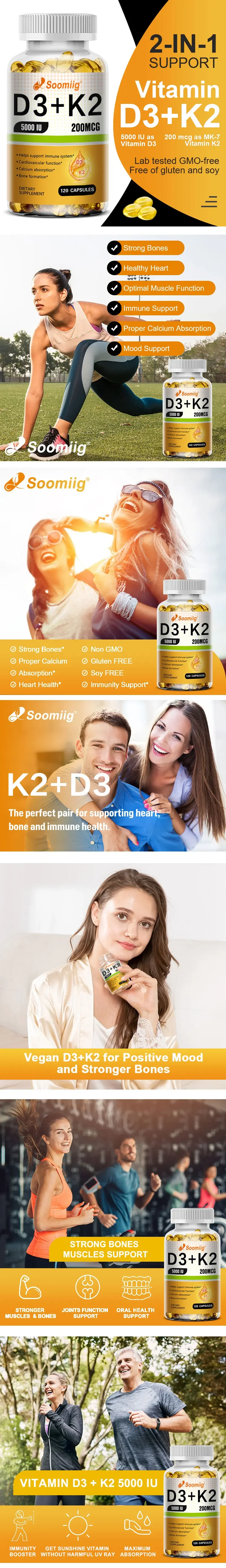 SOOMIIG Vitamin D3 + K2 Capsules - wellvy wellness store