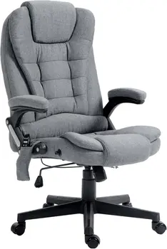 6-point vibration massage office chair with heating, tilted backrest, soft cushioned armrests, and remote control 1