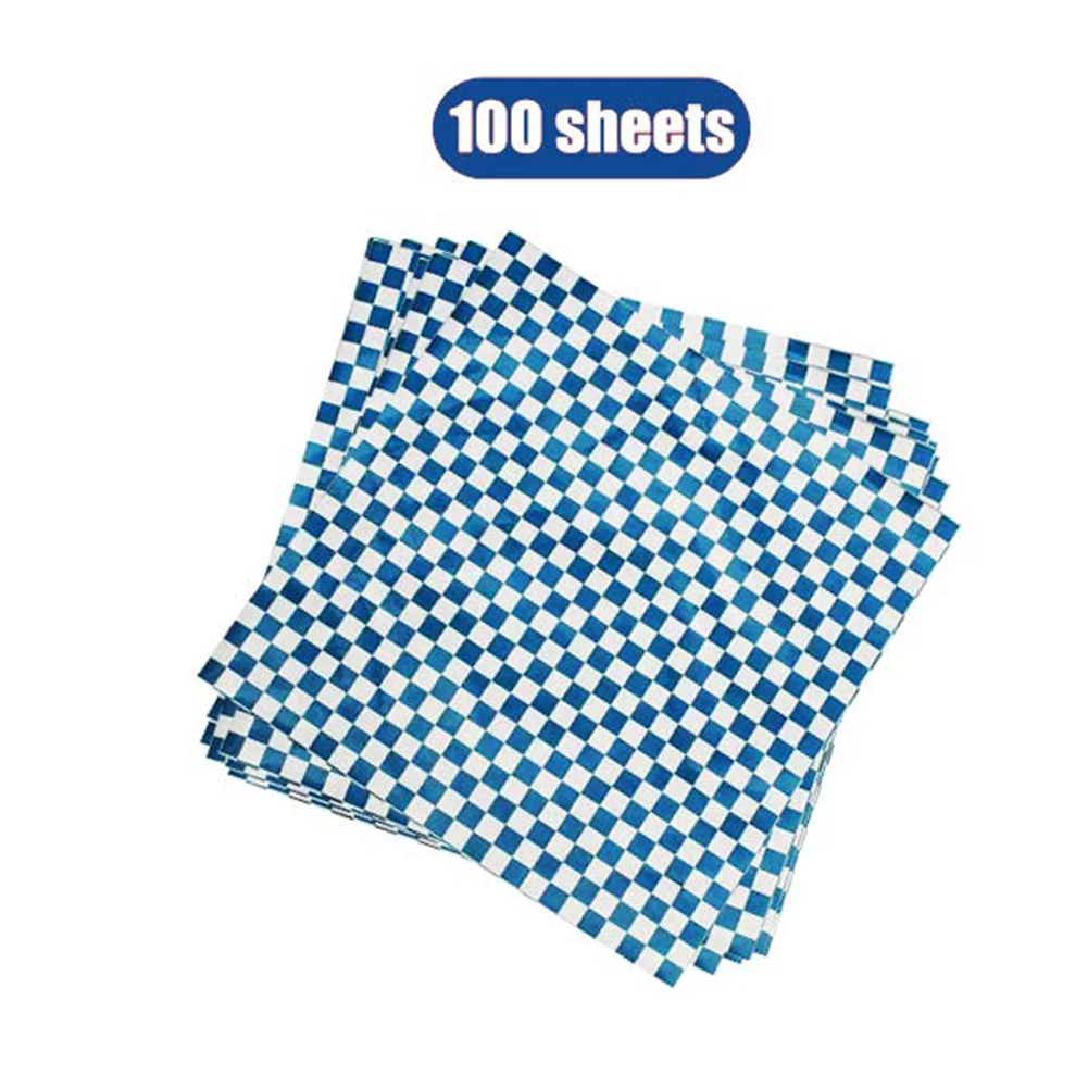 100 Fogli Di Carta Cerata Per Alimenti 17,8x17,8 Cm - Antiaderente, Impermeabile E Termoresistente - Per Cestini, Picnic, Forno E Microonde