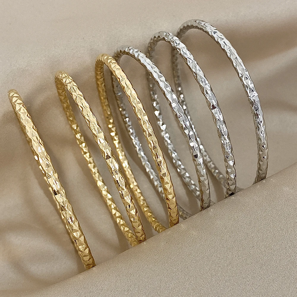 Simple Spiral Pattern Circle Bracelets Bangle for Women Cuff Wristband Stackable Waterproof Jewelry Gifts 3Pcs/Set,bangle bracelet