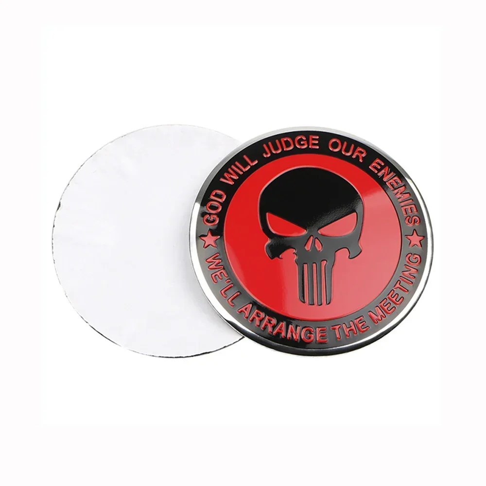 Wheel Center Hub Cap Sticker Auto Car Skull Personalized Aluminum Tire Hub Decoration Accessories