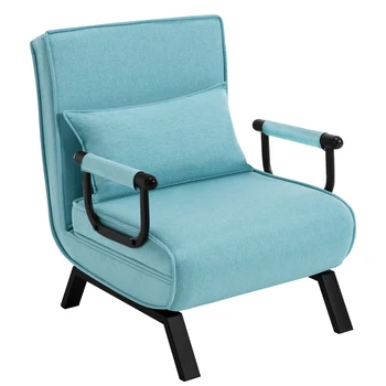 Divano letto 3 in 1, sedia pieghevole in lino con cuscino rimovibile, schienale regolabile, letto per ospiti per dormitorio dell'appartamento 1