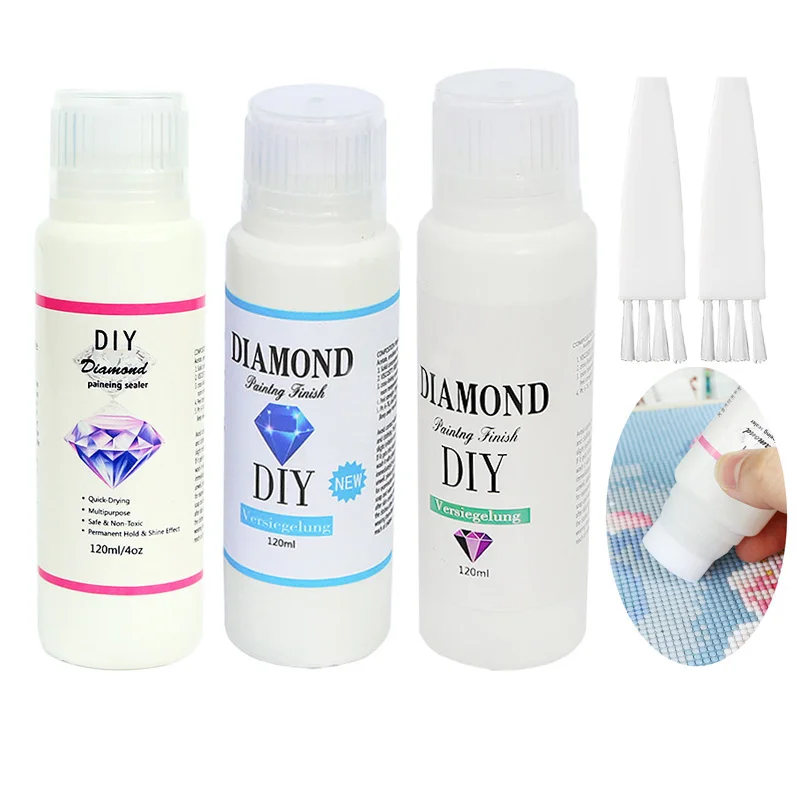 120ml DIY Diamond Painting Conserver Permanent Hold & Shine Effect Sealer  for All 5D Diamond Painting Brightener Glue