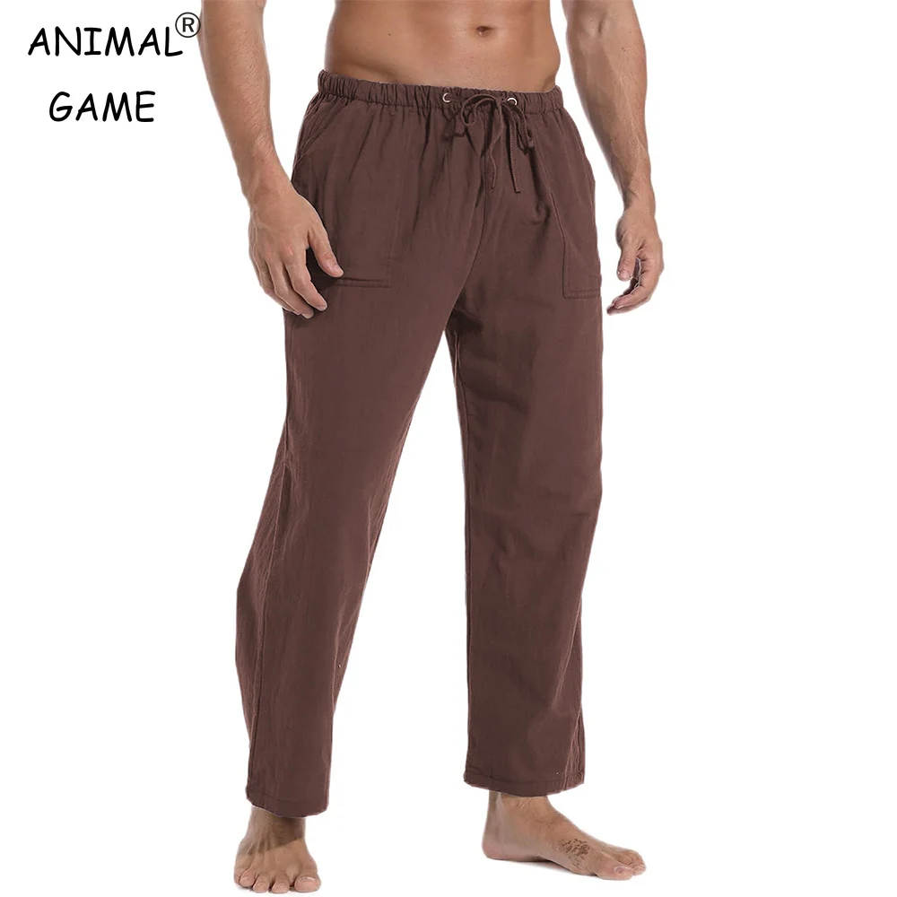 Sweatpants Solid Color Pants Breathable Yoga Elastic Waist Trouser Male Casual Drawstring Fitness Sport Sportswear Trousers Men