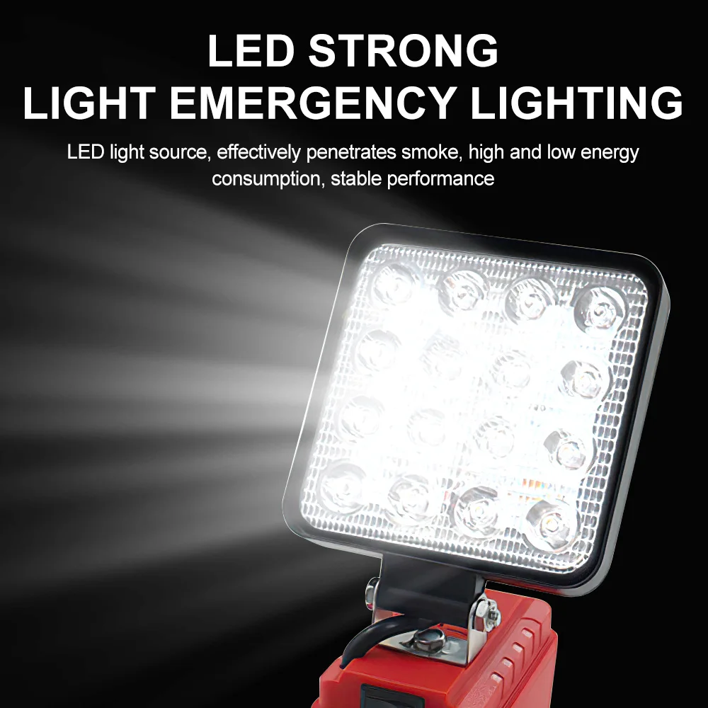 밀워키 18V M18 배터리 비상 투광 조명 캠핑 손전등 휴대용 무선 LED 토치용 휴대용 LED 램프 작업등