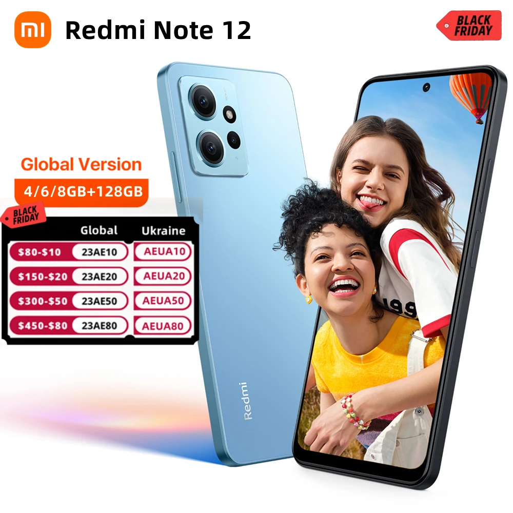 Global Version Xiaomi Redmi Note 12 Snapdragon® 685 4GB /6GB /8GB 128GB 120Hz AMOLED 33W Fast Charging 50MP Camera 6.67" Display - AliExpress - Топ-200 товаров с Али
