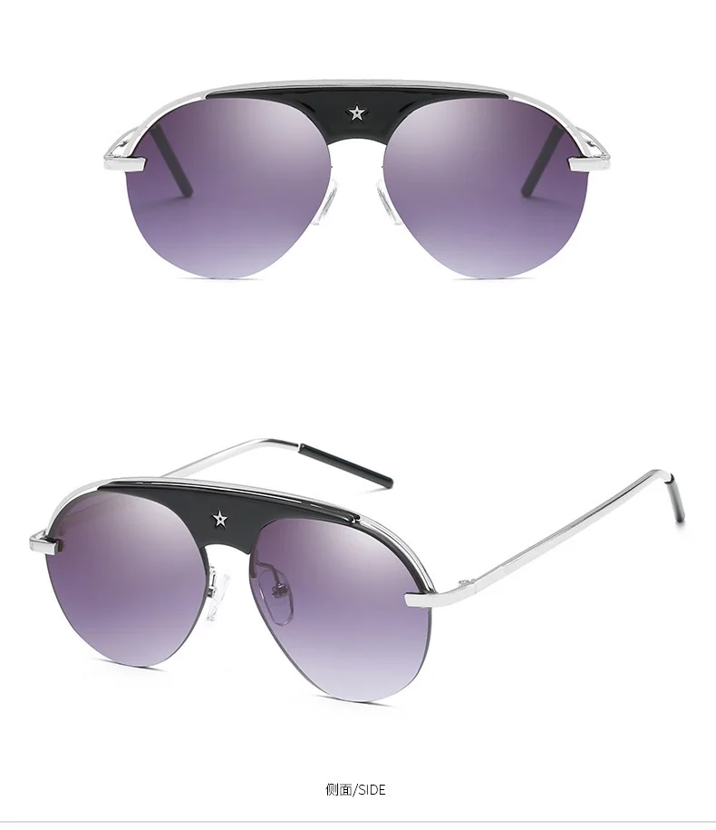 Retro Steampunk Stil Sunglasses2024 Männer Frauen Marke Designer Runde Metall Rahmen Punk Metall Schilde Objektiv Sonnenbrille Gafas de So – Detail 5