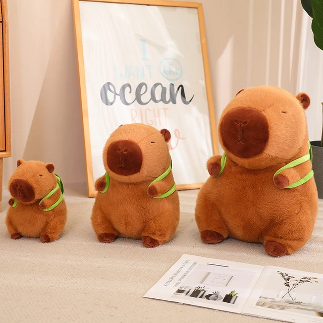 Pelúcia Capivara Desenho Animado - bonitos do Plushie do Capybara Almofada, Capivara pelúcia realista, pelúcia, bonecos pelúcia macios para crianças,  meninos, Sritob