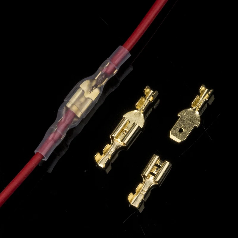 Connecteurs de Pelle de Fil Mâle et Femelle, Épissure Rapide, 100mm, 2.8mm, 4.8mm, 6.3 Pièces