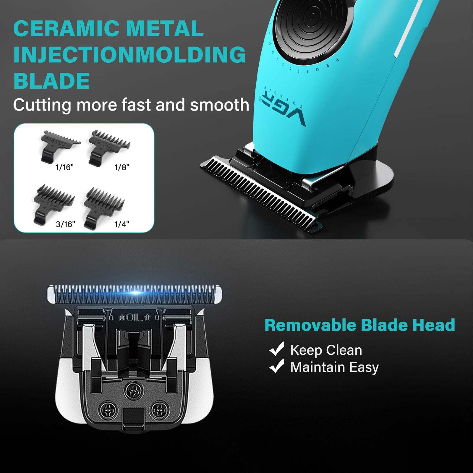 VGR مكينة حلاقه رجالي ماكينات قص الشعر مُحسّنة احت...