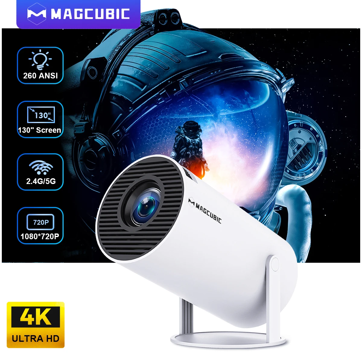 Projecteur Portable 4K WiFi