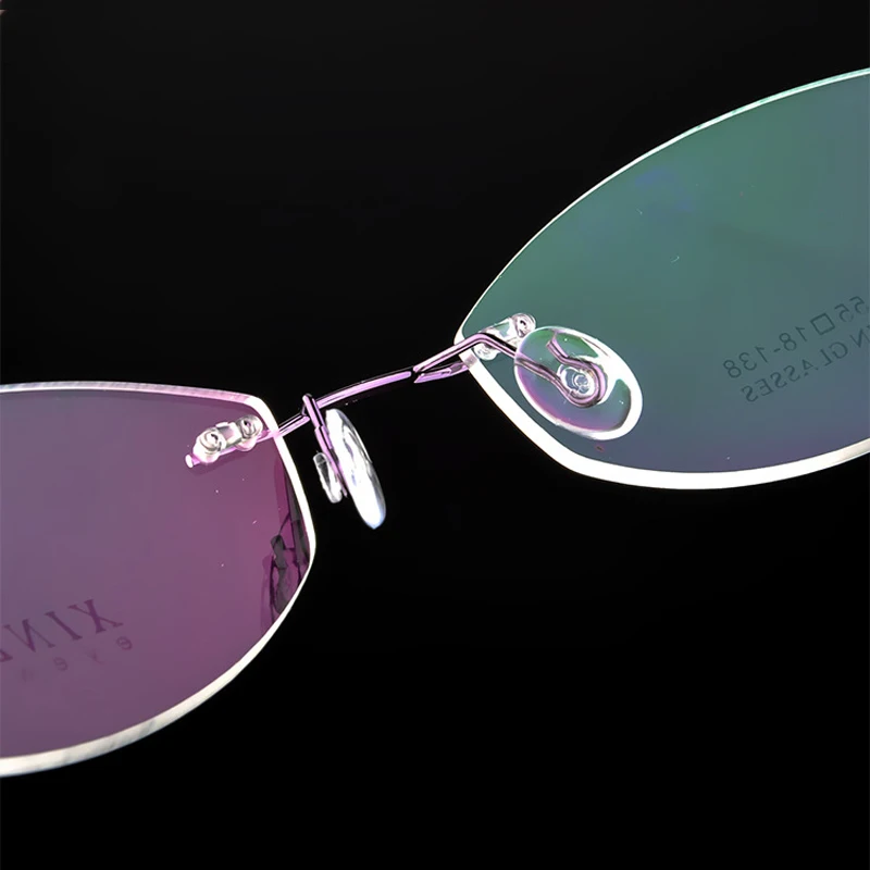 Eyeglasses Frames Optical Glasses Seemfly Titanium Alloy Rimless Women Metal Ultralight Frameless Eyewear