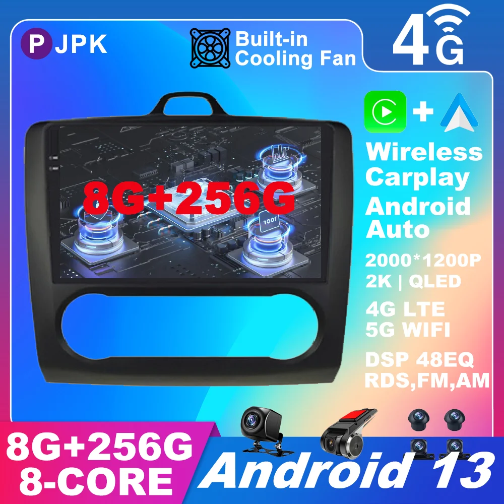 

Android 13 For Ford Focus 2 3 Mk2 Mk3 2004 - 2011 Car Radio AHD Video Stereo RDS QLED DSP Autoradio Multimedia ADAS BT WIFI