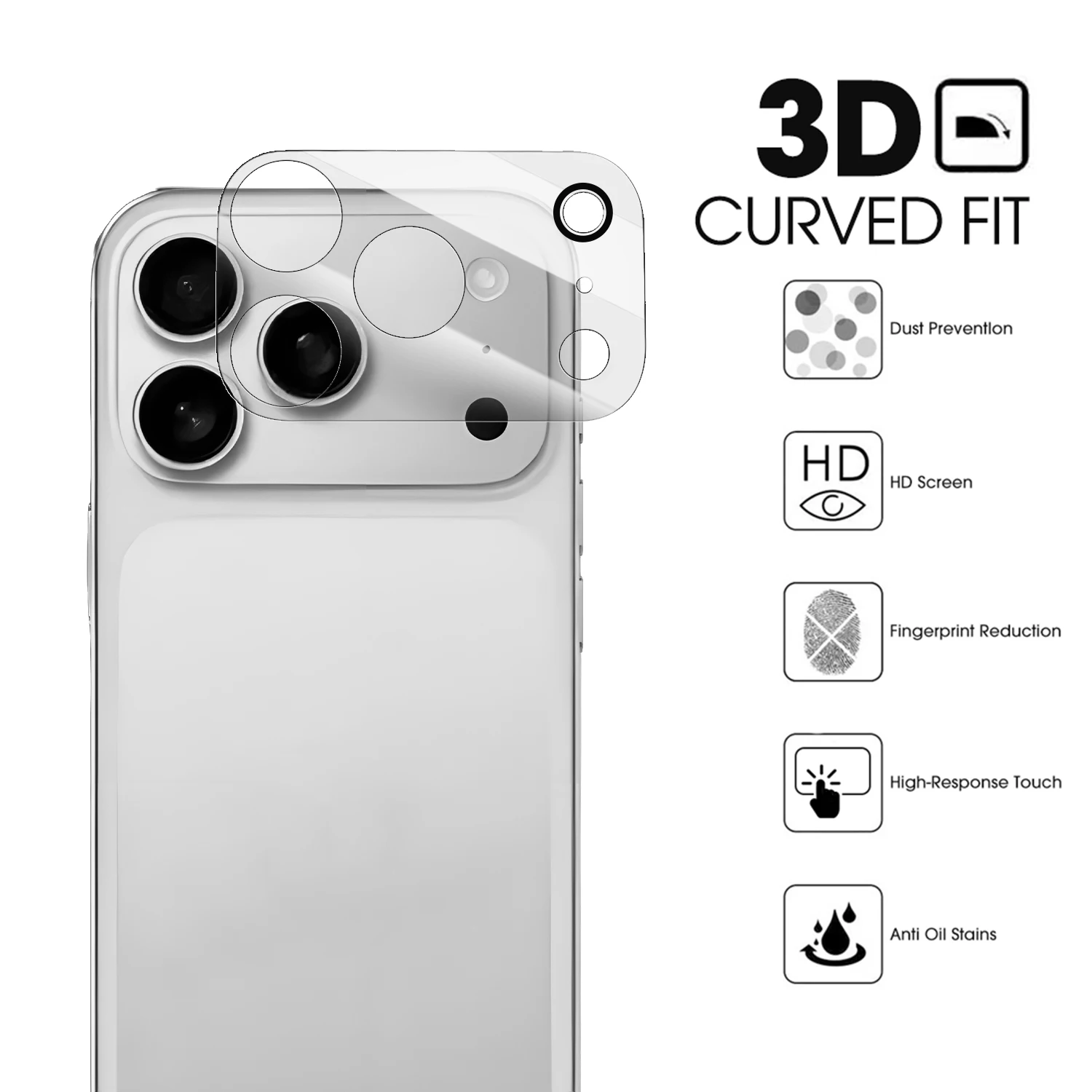 Tempered Glass Camera Lens Protectors for IPhone 17 Pro Max Air HD Clear Lens Protective Films Glass Cover for IPhone17 Pro Max