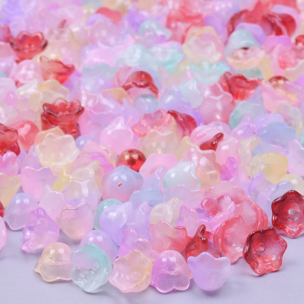 

100pcs Wholesale Chinese Style Glass Bud Bead Caps Accessories For Jewelry Making Supplies Ancient Jewellry Material DIY Hairpin