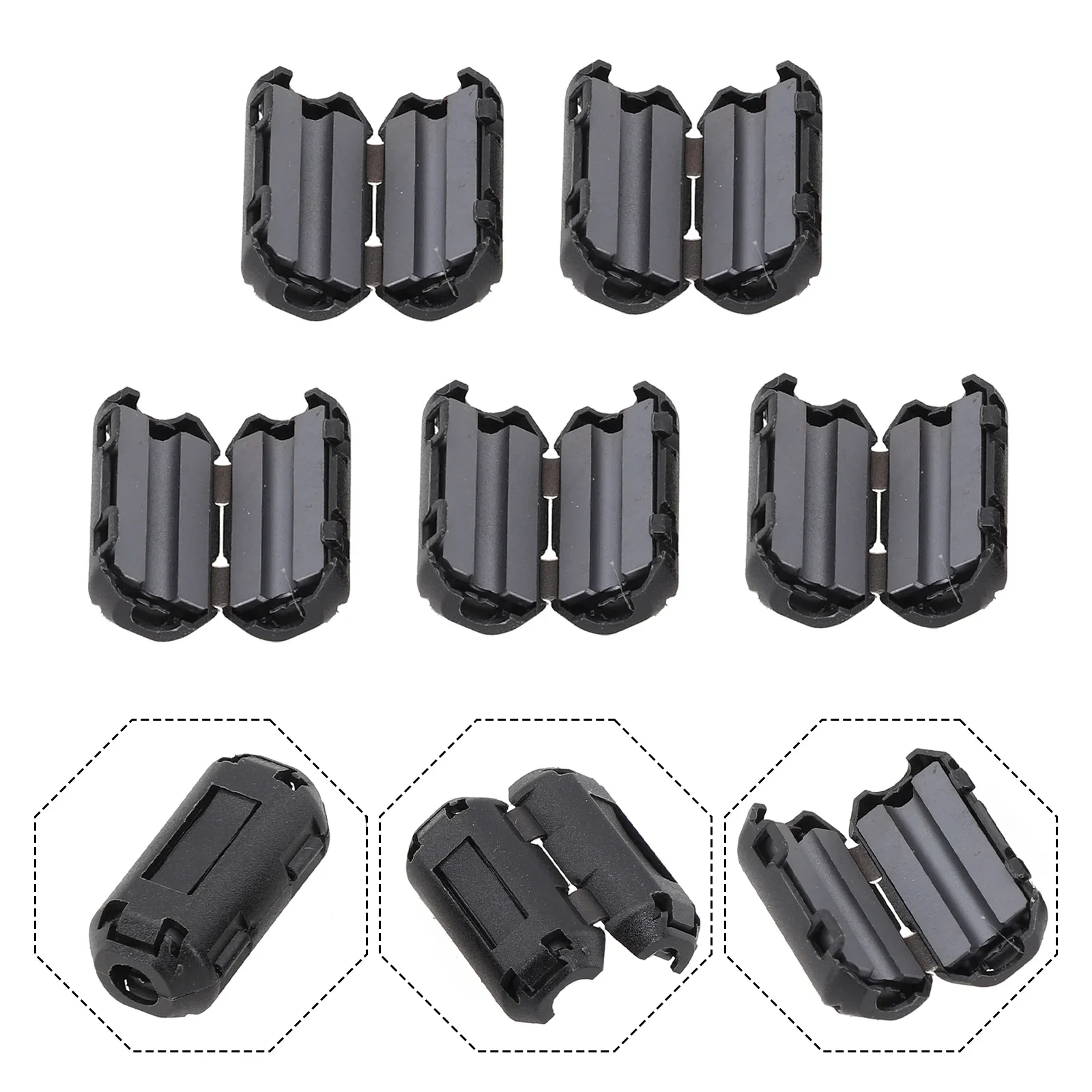 Nucleo Di Ferrite Magnetico A Clip – Soppressore RFI Filtro Rumore Per Cavi 3.5-13mm - Foto 4
