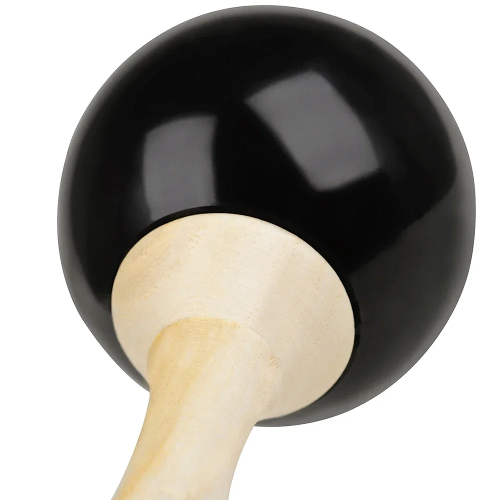 Large Wooden Handle Black Sandball Orff Percussion Sand Hammer Maraca Rattle Ball 2Pcs/Set for Party Toy Kids Educational Gifts