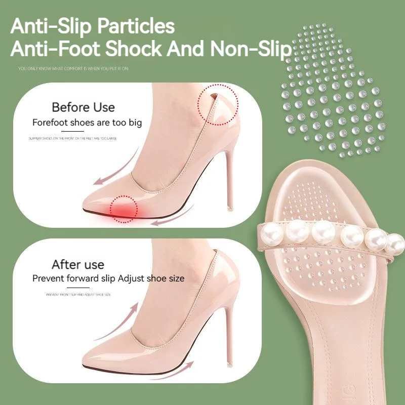 Gel Forefoot Pad for Feet Transparent Half Insoles Women Shoes Anti-slip Massage Sole Cushion Silicon Sandal Relief Pain Inserts