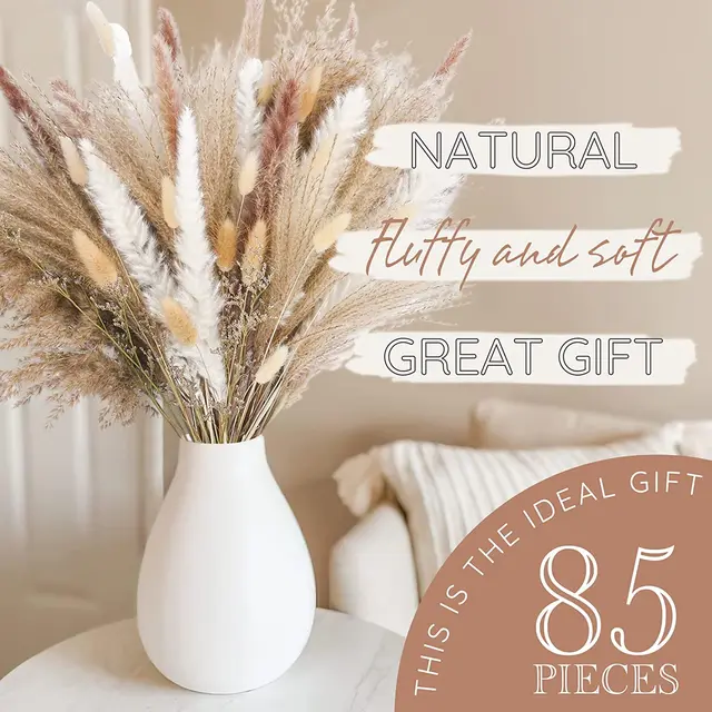 Mazzo Di Erba Della Pampa Secca - 15 Pezzi Per Decorazioni Boho E Matrimoni