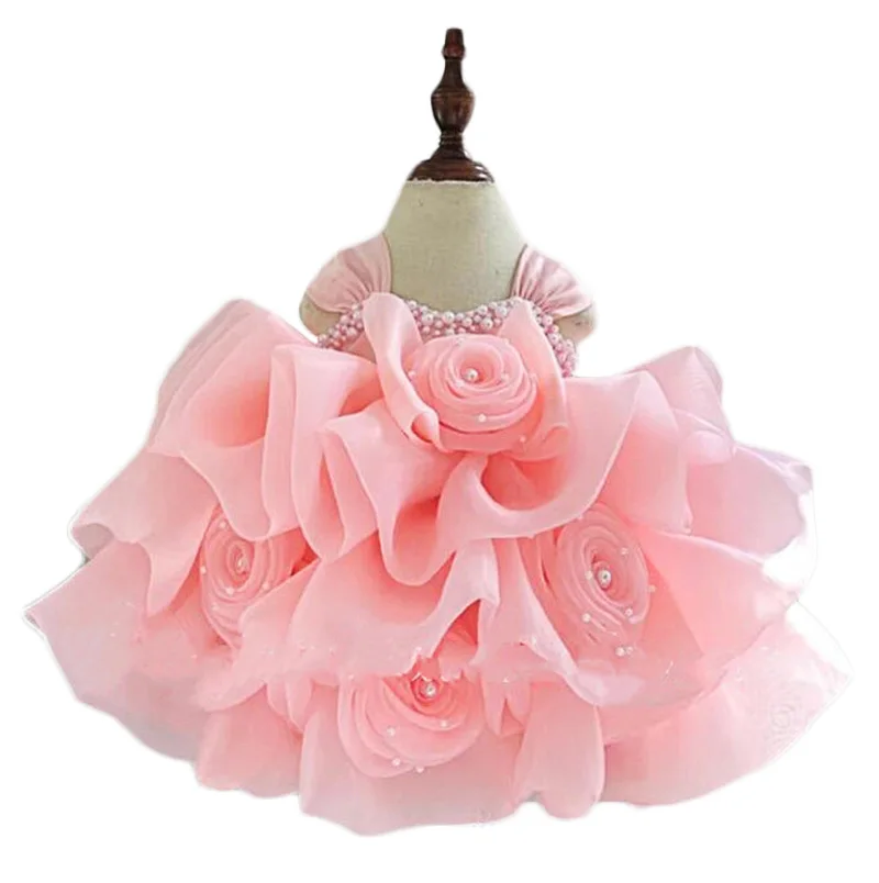 

Custom-made Cute Knee-length Rosette Flower Princess Ball Gown Flower Girl Birthday Carnival Pageant Performence Party Dress