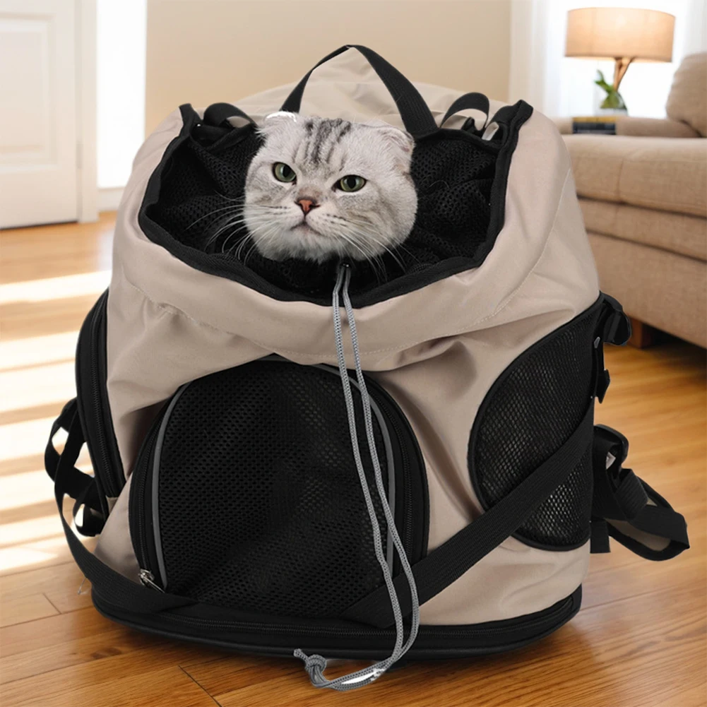 Breathable Pet Cat Carrier Backpack Foldable Pet Carrier Transport Travel Bag Expandable Large Capacity Creative for Cats Dogs