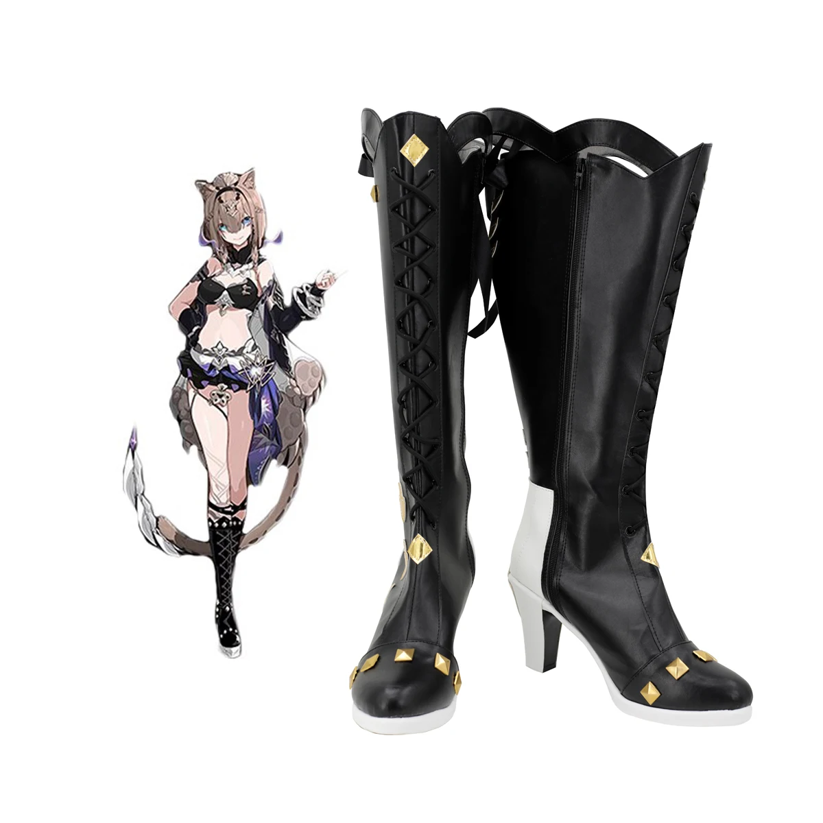 

Honkai Impact 3 Pardofelis Cosplay Boots Customized Leather Shoes for Unisex