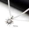 Trendy Popular Mountain Flowers Pendants Vintage Edelweiss Necklaces For Women Party Luck Rope Chain Choker Jewelry Gift 1
