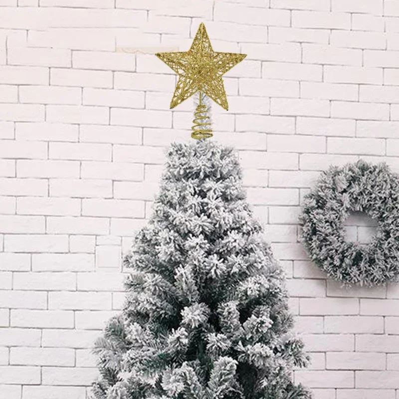 Description Picture 3 of item1pc Gold Glitter Christmas Tree Topper Christmas Decorations For Home 2024 Xmas Tree Ornaments Navidad Natal New Year Gift 2025