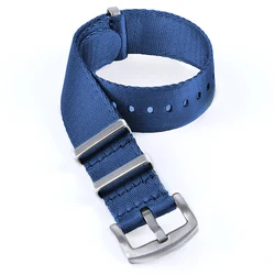 Premium High-Density Nylon Waterproof Watchband Strap, Sweat-Proof Bracelet, 20mm 22mm - 22mm (Blue)
