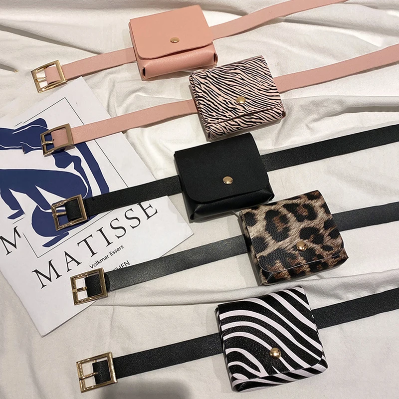 Women Mini PU Leather Fanny Pack Casual Waist Bag Girls Female Simple Classic Cell Phone Pocket Travel Purse with Removable Belt waist bag