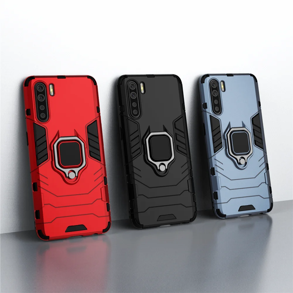 

Phone Holder Finger Ring Case For OPPO A91 Cover Reno 3 4G F15 F 15 Magnetic Shockproof Cover on the For OPPO A91 A 91 Funda