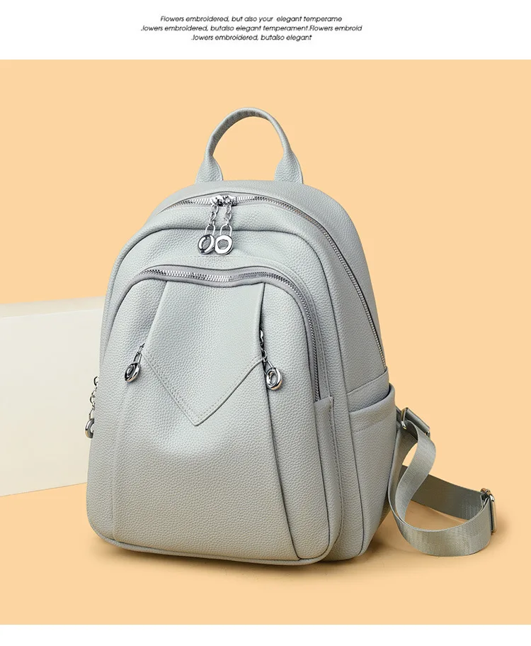 PU-Leder Rucksack-Handtasche für Damen: Diebstahlsicherer Konvertierbarer Weicher Rucksack - Eleganter Damen-Reiserucksack – Detail 6