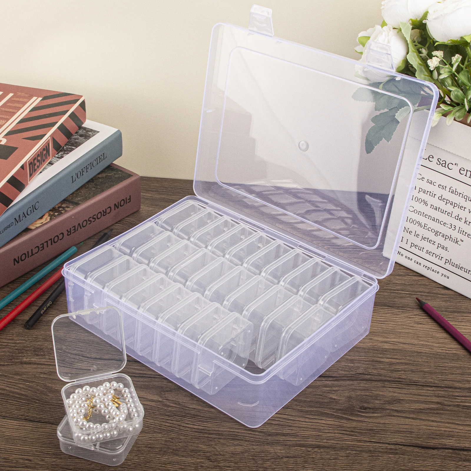 30pcs/set DIY Diamond Painting Embroidery Storage Box Nail Art Jewelry Rhinestone Mosaic Storage Container Box
