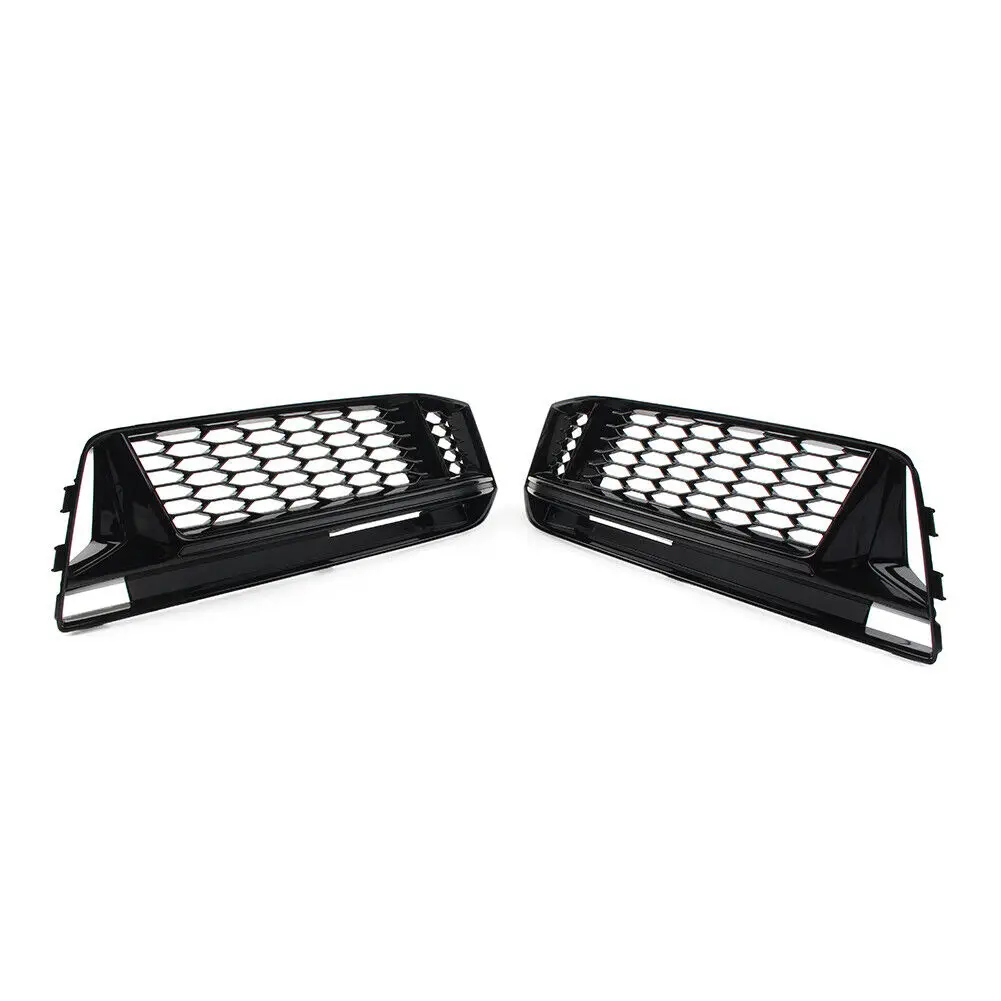 2pcs New Arrivals Bumper Honeycomb Mesh Fog Light Grid For Au-di A4 B9 S-Line S4 16-18 year OBD2 Car Accessories