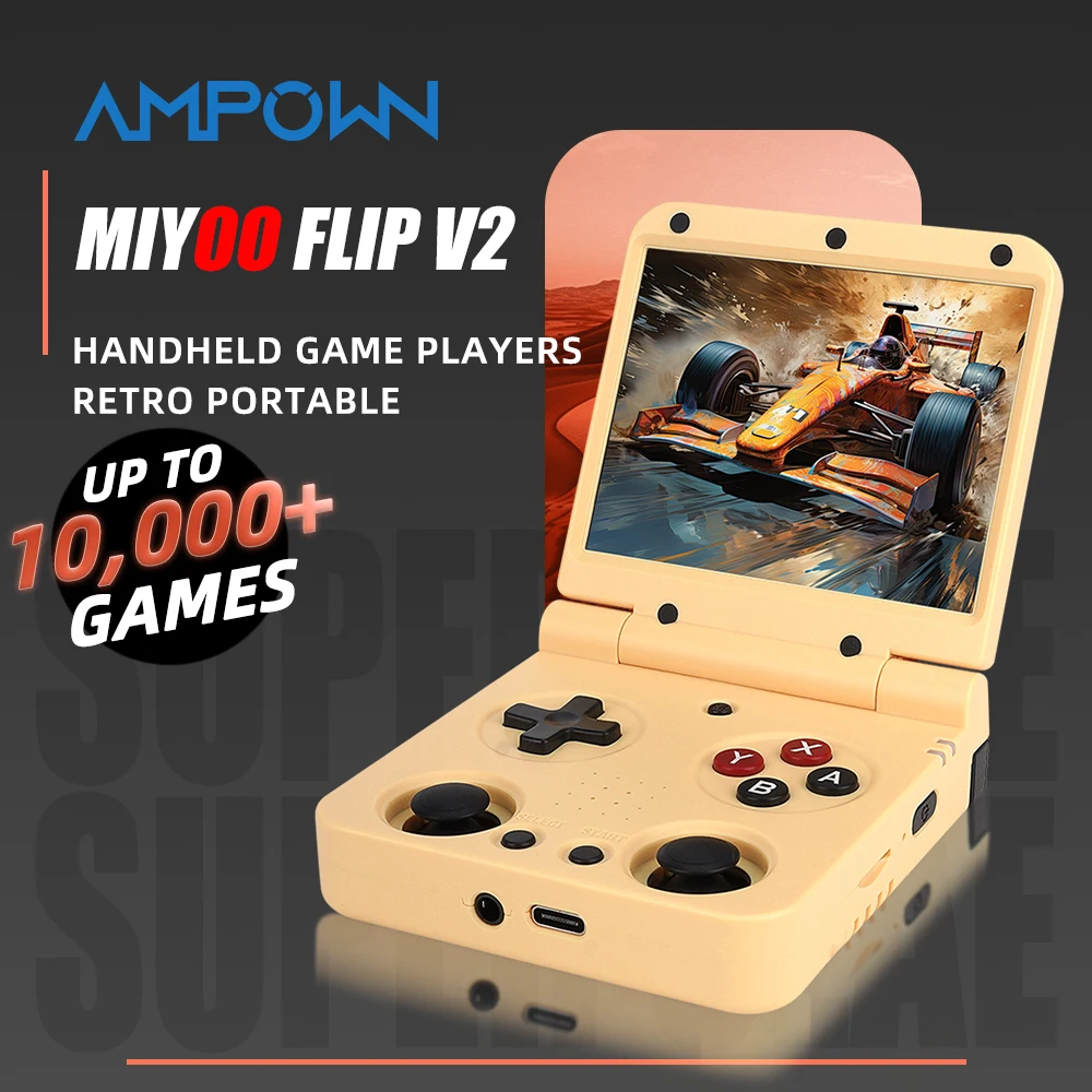 Miyoo Flip V2 Fold Handheld Game Players Consoles Portable Video Game 3.5'' IPS Linux System Retro Game Console Collapsible Gift