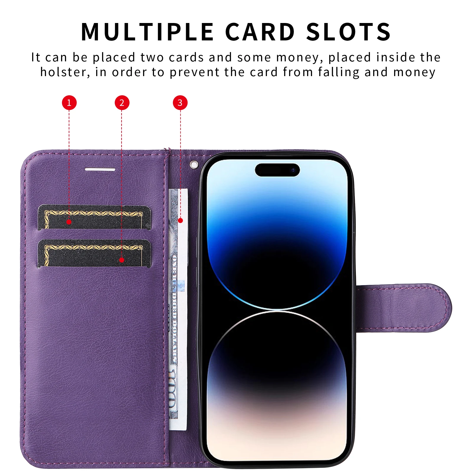 Magnetic Card Stand Flip Wallet Leather Phone Case
