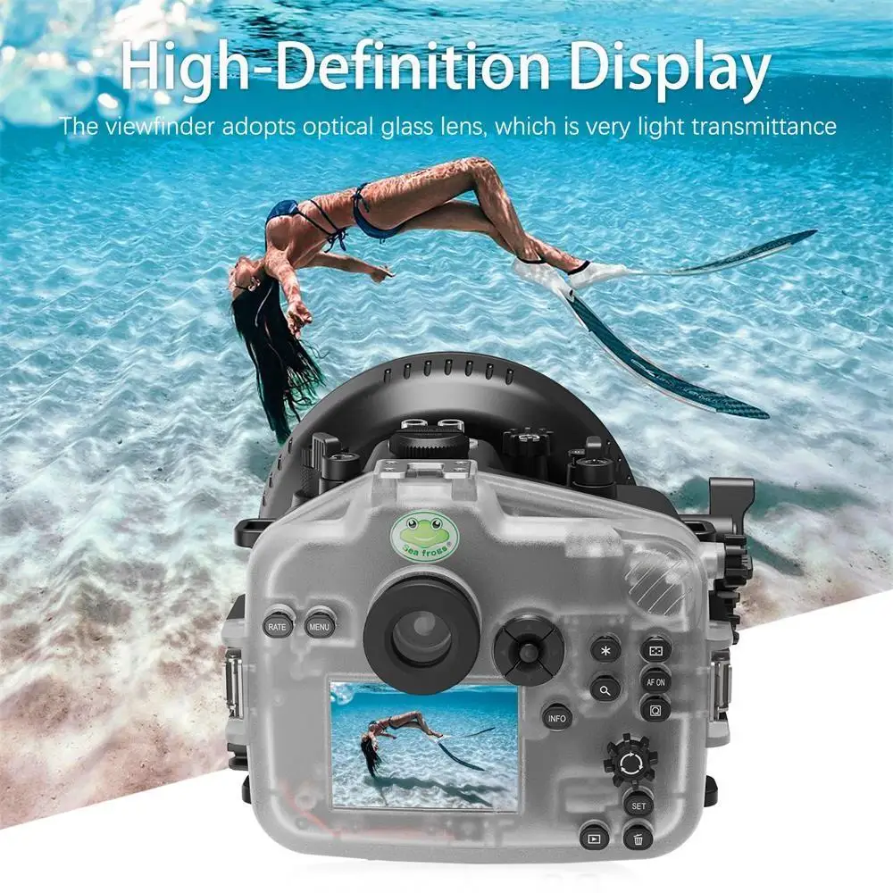 Seafrogs 40M/130FT Underwater Camera Housing For Canon EOS R6 II with Flat Port