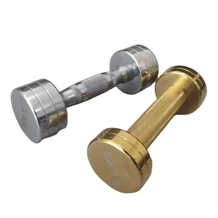 New Hot Gold Electroplated Dumbbells High-end Dumbbells Commercial Gym Steel