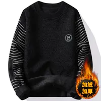 سترة رجالية برقبة دائرية مع صوف ، سترة سميكة للغاية ، سترة صوفية دافئة ، الخريف والشتاء 2