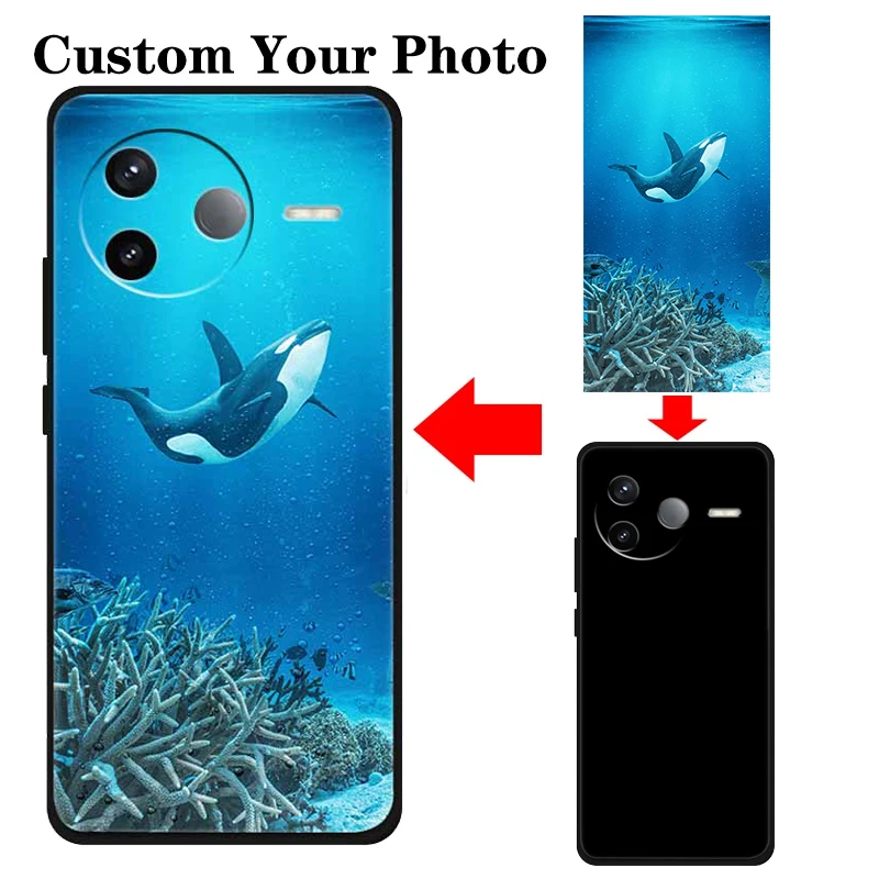 Personalized Soft TPU Protective Phone Case - Customizable Black Back Cover
