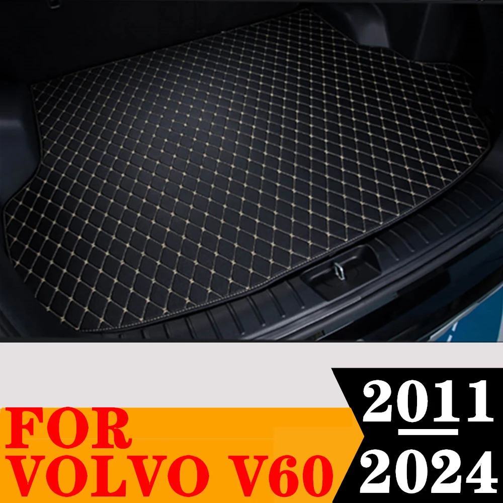 

Sinjayer Car AUTO Trunk Mat ALL Weather Tail Boot Luggage Pad Carpet Flat Side Cargo Liner Cover Fit For Volvo V60 2011 12-2024