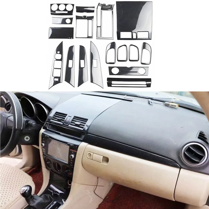 For Mazda 3 Bk Axela 20032008 Carbon Fiber Color Abs Center Console