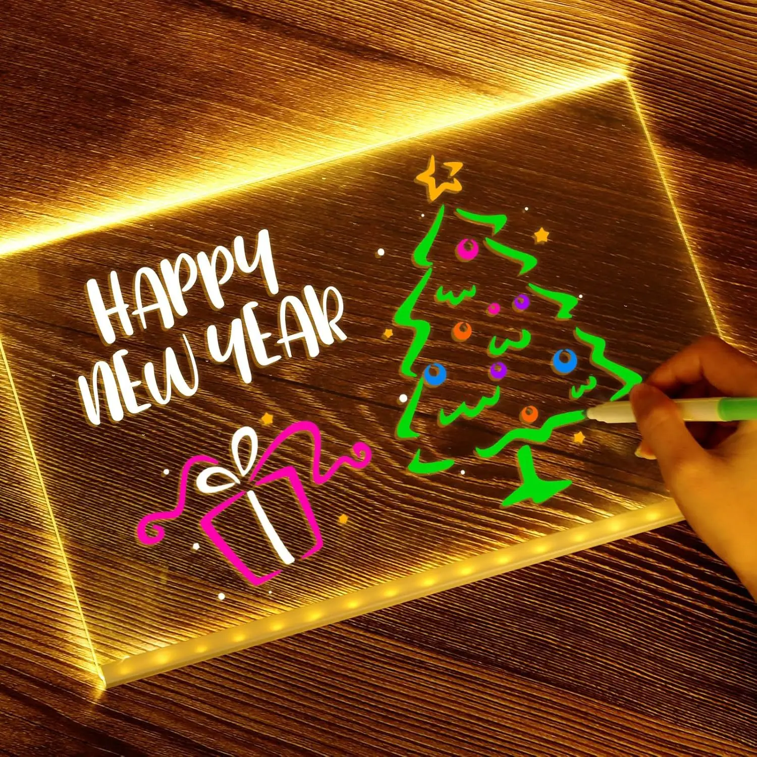 DIY Acrylic LED Luminous Draw Board Toy For Kids Anti Scratch Adjustable Erasable Letter Message Board birthday Gift Custom