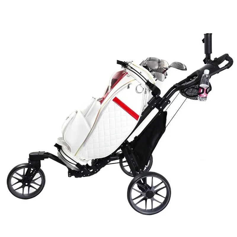 Lightweight Universal Wheel Golf Bag Trolley Aluminum Frame 3 Wheels Golf Push Cart