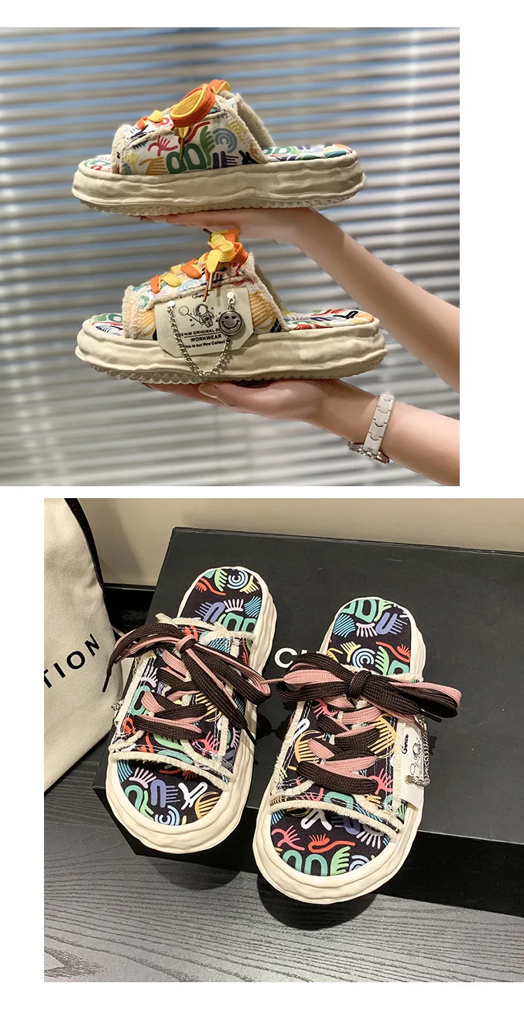 Cute Women's Platform Street Slippers for Teens - true deals club